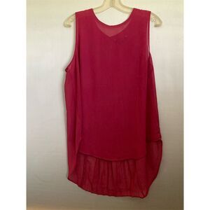 Banana Republic‎ Women's Sleeveless Red High-Low Blouse Size XL